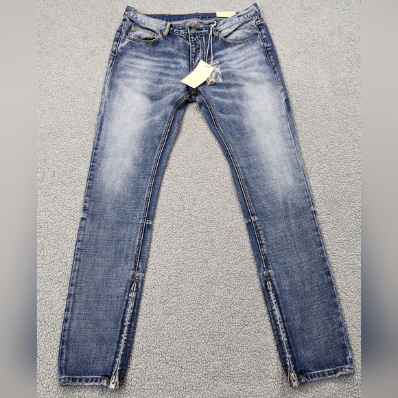 MNML Jeans Nwt Mnml Jeans Mens 34x33 Button Fly Tapered Zipper